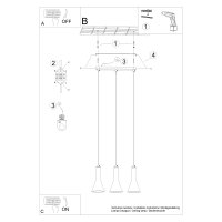 Pendelleuchte REA 3L Beton