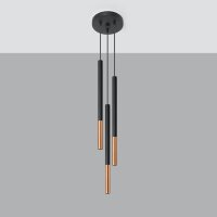 Pendelleuchte MOZAICA 3P schwarz/kupfer