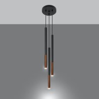 Pendelleuchte MOZAICA 3P schwarz/kupfer