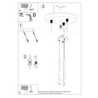 Pendelleuchte MOZAICA 3P schwarz/kupfer