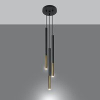 Pendelleuchte MOZAICA 3P schwarz/golden