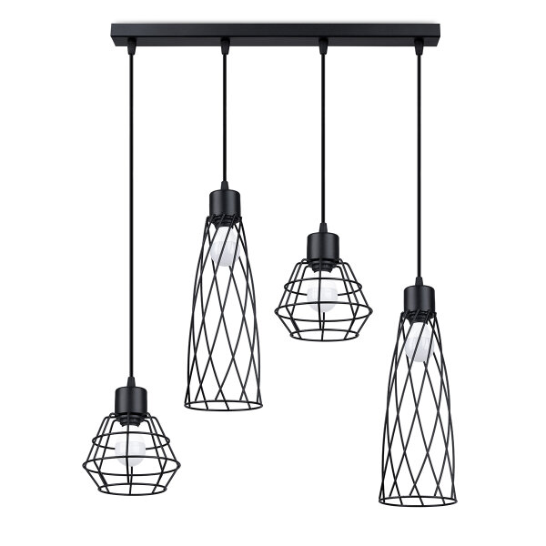 Pendelleuchte SUBA 4L schwarz