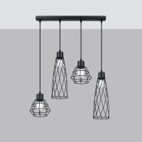 Pendelleuchte SUBA 4L schwarz