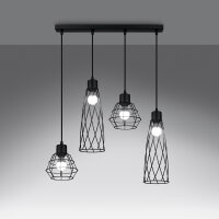 Pendelleuchte SUBA 4L schwarz