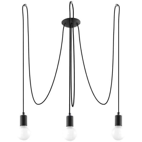 Kronleuchter EDISON 3 schwarz