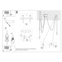 Kronleuchter EDISON 3 schwarz