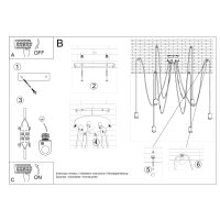 Kronleuchter EDISON 5 schwarz