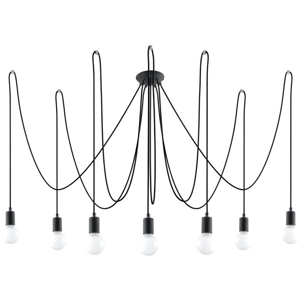 Kronleuchter EDISON 7 schwarz